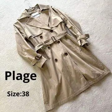 Plage 트렌치코트 38 베이지 여성용 깔끔한 캐주얼