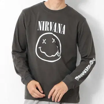 NIRVANA 소매 프린트 롱 T M