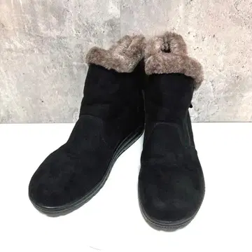 새상품급 숏 기장 어그 부츠 블랙 24.5cm 사이드 지퍼 보아 따뜻함