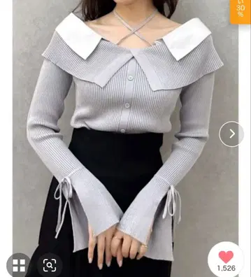 dazzlin 2WAY 셔츠 도킹 니트탑