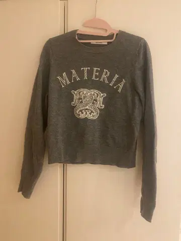 SNIDEL MATERIA 로고 그레이 니트