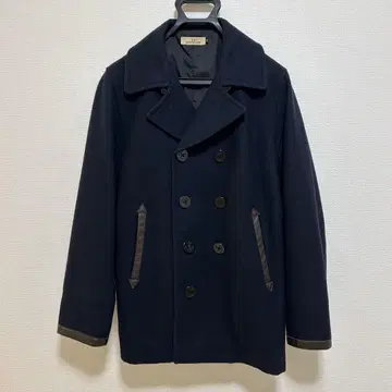 우에노 상회 P 코트 M 천연 가죽 파이핑 네이비 피 코트 자켓