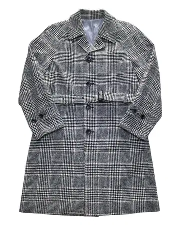 맨즈비기 CROWDED CLOSET 글렌체크 패턴 벨트 코트