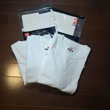 새상품급 3장 hanes beefy 긴팔 화이트 L