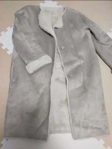 무스탕 롱 코트 베이지