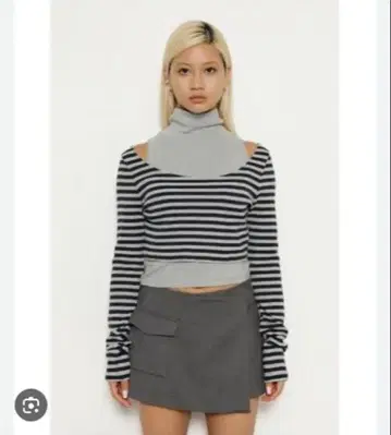 라구아젬 2피스 세트 보더 상의