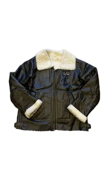 퍼 달린 블랙 가죽 자켓