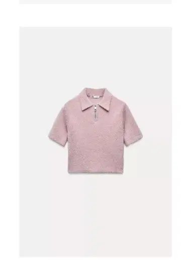 ZARA 반팔 니트탑 M 파우더 핑크