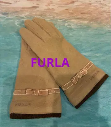 컨디션 최상 FURLA 훌라 장갑 여성용 베이지 5손가락