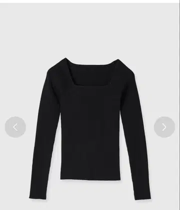 블랙 스퀘어넥 니트 긴팔 anuans