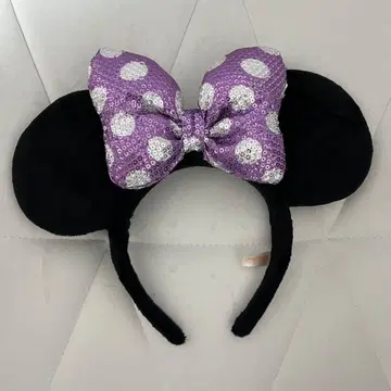 단종 디즈니 미니 머리띠 스팽글 보라색