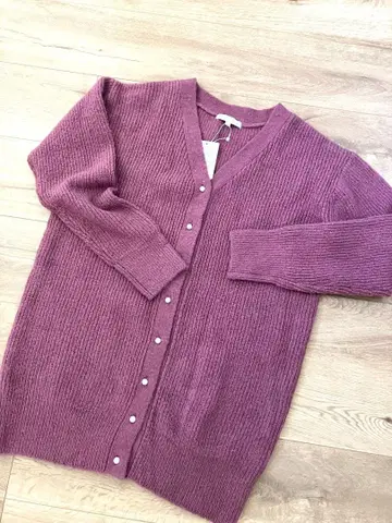 PROPORTION 퍼플 V넥 가디건