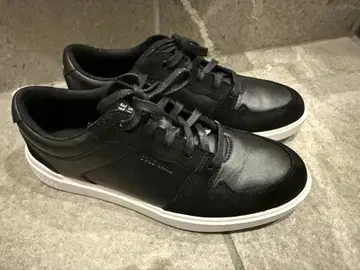 콜한 블랙 가죽 스니커즈 여성용