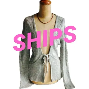 SHIPS [ ships noble ] 그레이 레이스 니트 가디건