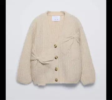 리본 니트 가디건