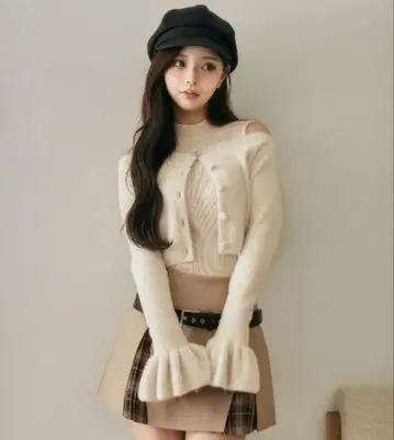 darich 앙상블 샤기 니트탑