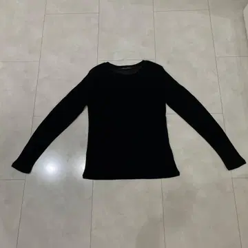 YECCA VECCA 블랙 시스루 긴팔 티셔츠