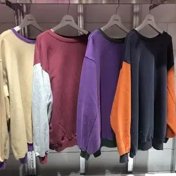 쥬에티 BIG 풀오버 맨투맨 바이컬러 트레이닝복 배색