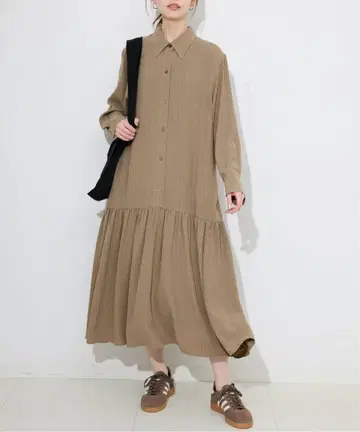 이번 시즌 택 포함 새상품 초크 스트라이프 티어드 셔츠 원피스