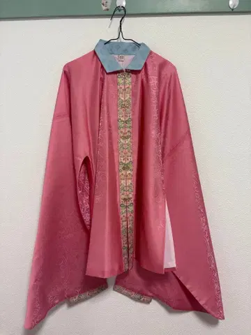 중국 한푸 명나라 겉옷 복숭아 핑크색