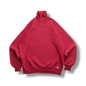 90s USA제 러셀 애슬레틱 하이넥 맨투맨 XL 빨간색 445