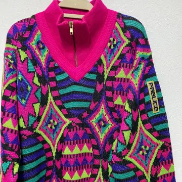 1990년대 FABLICE 파브리스 하프 지퍼 니트 스웨터 일본제