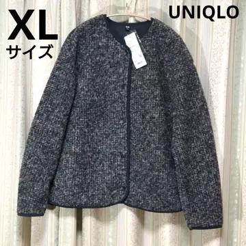 미사용 새상품 유니클로 보아 플리스 크루넥 가디건 XL 다크 그레이