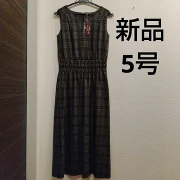 [택 포함 새상품] 5호 칼 파크레인 롱 원피스 그레이 체크