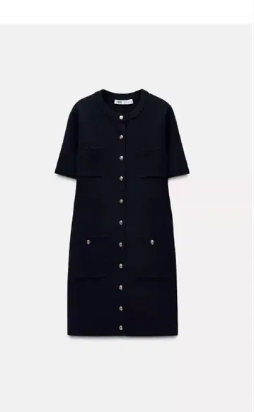 ZARA 미니 기장 니트 원피스 S 네이비 블루