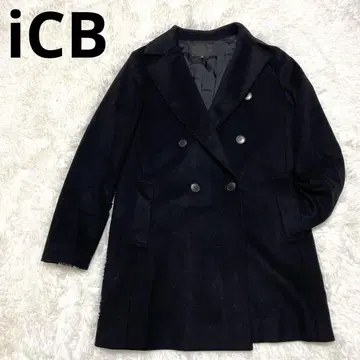 [새상품급] iCB 피코트 L 사이즈 블랙 울 캐시미어 혼방 온워드