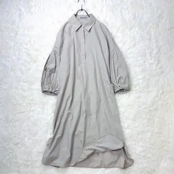 Theory luxe 퍼프 슬리브 원피스 맥시 길이 루즈핏