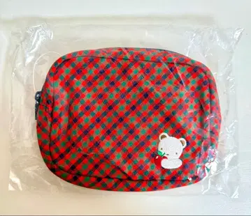 [ 새상품 완판템 ] familiar 파우치 빨간색 파미리아 체크