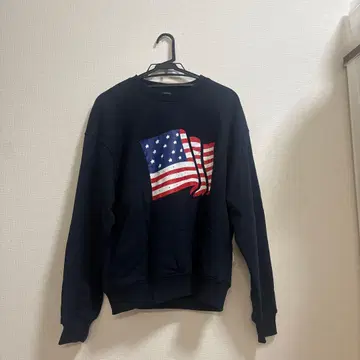 미국 국기 프린트 네이비 트레이닝복