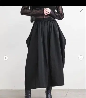 새상품급 AEWEN MATOPH 나일론 타프타 개더 스커트 블랙 블랙