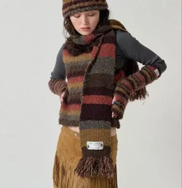 tina:jojun 2024 암워머&보더 머플러 브라운