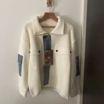 [ 미사용품 ] 아비도쿄 데님 도킹 니트 자켓