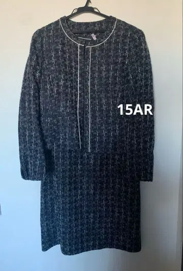 세레모니 수트 트위드 자켓 원피스 15호 네이비