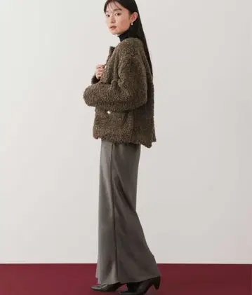 유어스 새틴 머메이드 스커트 브라운