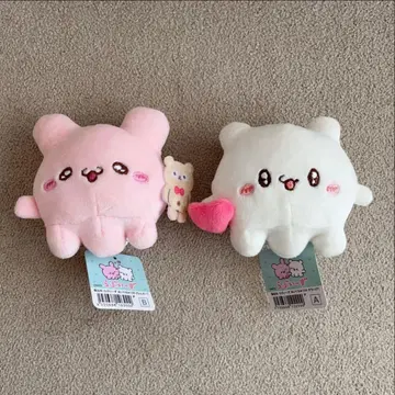 러브이즈 봉제 인형 화이트 핑크 2색 세트