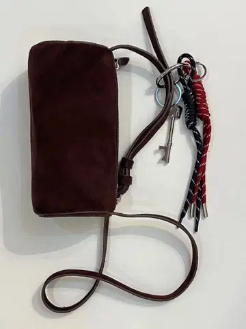 ZARA 가죽 보스턴 파우치 덤 포함 스웨이드 백