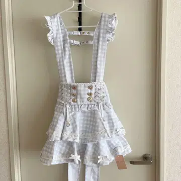 Liz Lisa 사다리 리본 체크 티어드 치마바지