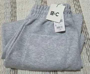 UNIQLO :C 맨투맨 와이드 팬츠 그레이 S