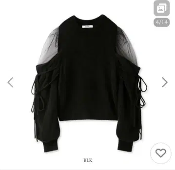 SNIDEL 시스루 숄더 니트 풀오버 블랙