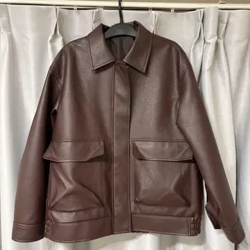 [ 익명 배송 ] GU 인조 가죽 오버 사이즈 자켓