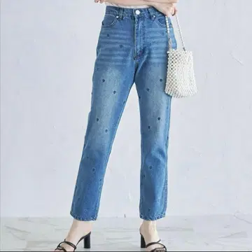 토코 클로젯 하트 자수 데님 인디고 택 포함 미사용 새상품