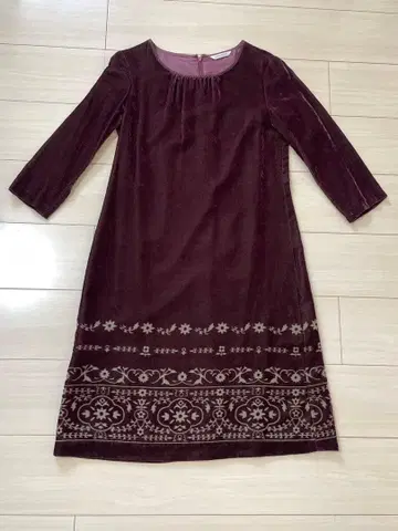 L'EST ROSE 원피스 7부 소매 꽃무늬 자수 일본제 멋내기용 옷