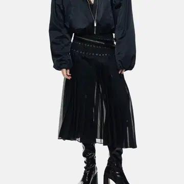 H&M Edition 쉬폰 플리츠 스커트 36 새상품