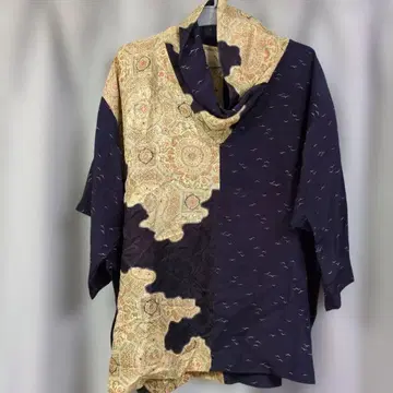 실크 기모노 리메이크 비대칭 디자인 긴팔 튜닉