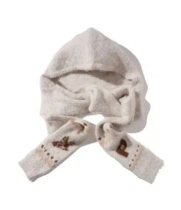 PHYPS 자카드 발라클라바 머플러 아이보리