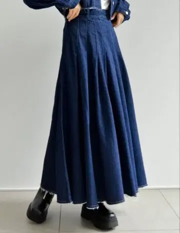 Re:EDIT 데님 롱 스커트 LARGE 네이비